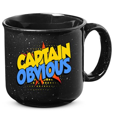 Captain Obvious Sarcastic Funny Superhero Easy Costume 15oz Campfire Ceramic Mug