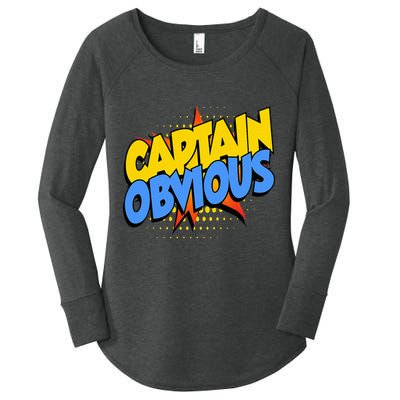 Captain Obvious Sarcastic Funny Superhero Easy Costume Women's Perfect Tri Tunic Long Sleeve Shirt