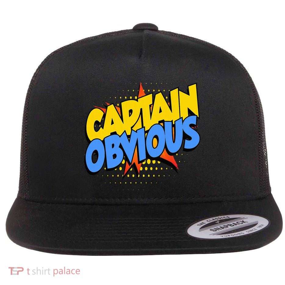 Captain Obvious Sarcastic Funny Superhero Easy Costume Flatbill Hat