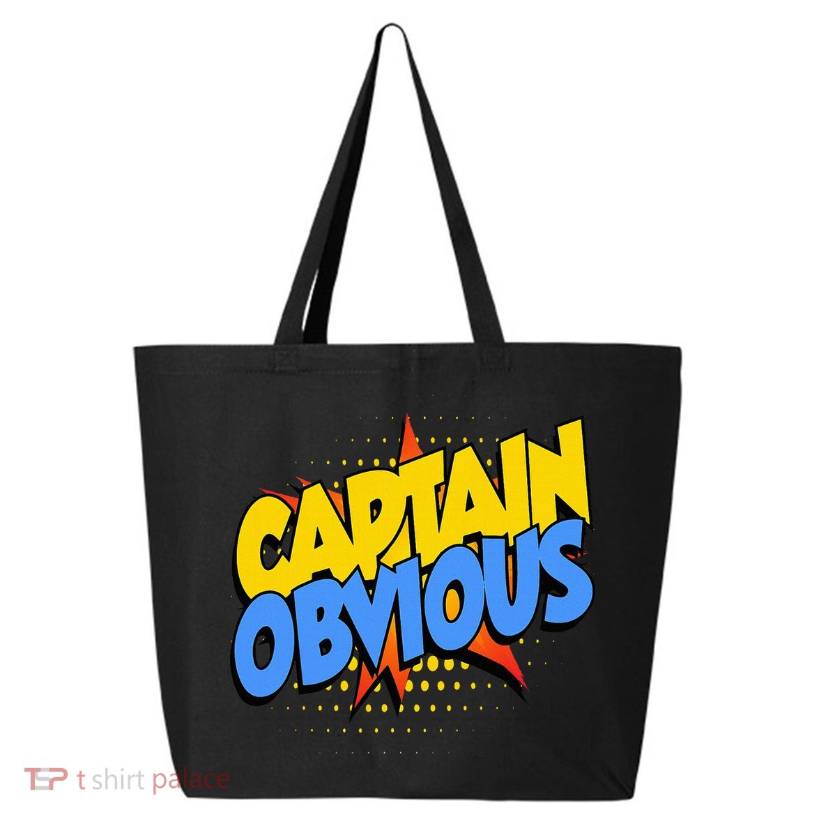 Captain Obvious Sarcastic Funny Superhero Easy Costume 25L Jumbo Tote