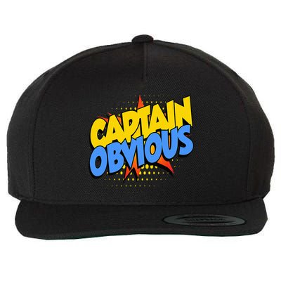 Captain Obvious Sarcastic Funny Superhero Easy Costume Wool Snapback Cap