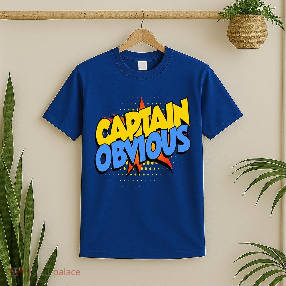 Captain Obvious Sarcastic Funny Superhero Easy Costume T-Shirt