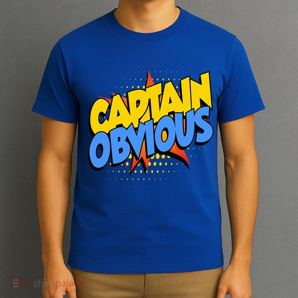 Captain Obvious Sarcastic Funny Superhero Easy Costume T-Shirt