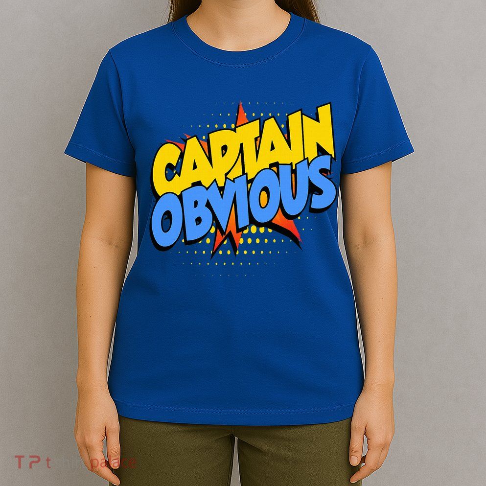 Captain Obvious Sarcastic Funny Superhero Easy Costume T-Shirt