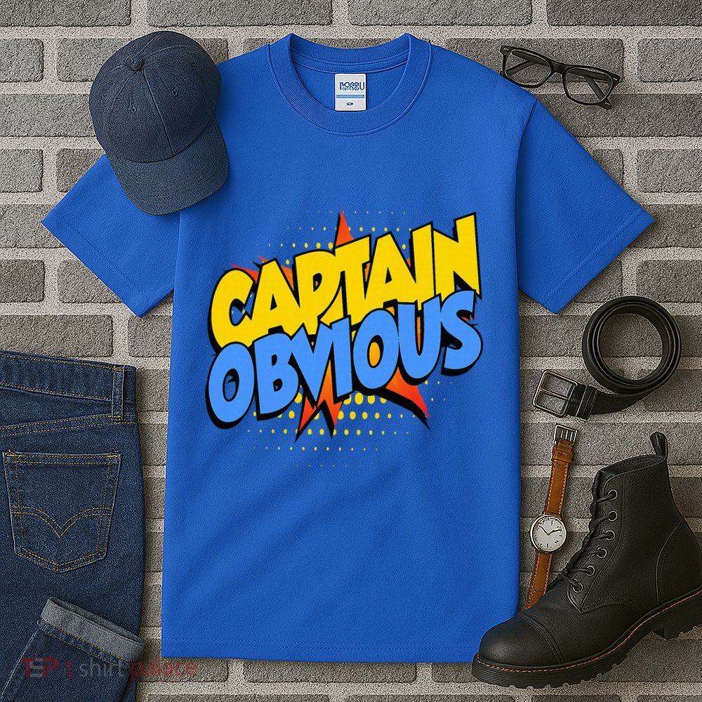 Captain Obvious Sarcastic Funny Superhero Easy Costume Tall T-Shirt