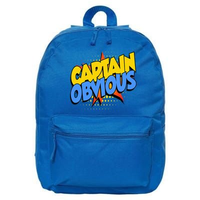 Captain Obvious Sarcastic Funny Superhero Easy Costume 16 in Basic Backpack