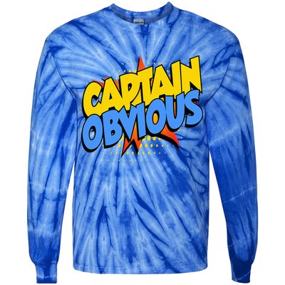 Captain Obvious Sarcastic Funny Superhero Easy Costume Tie-Dye Long Sleeve Shirt