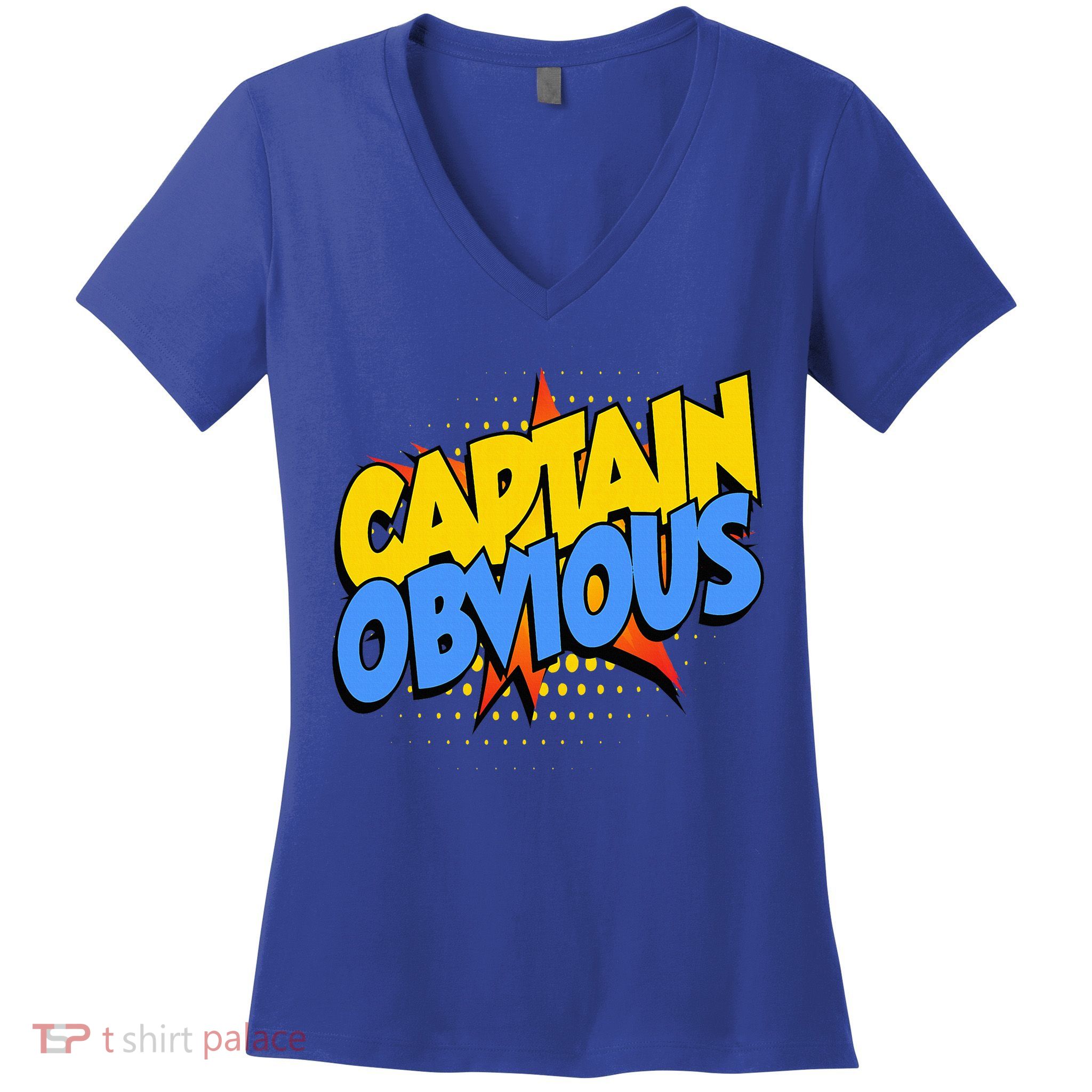 Captain Obvious Sarcastic Funny Superhero Easy Costume Women's V-Neck T-Shirt