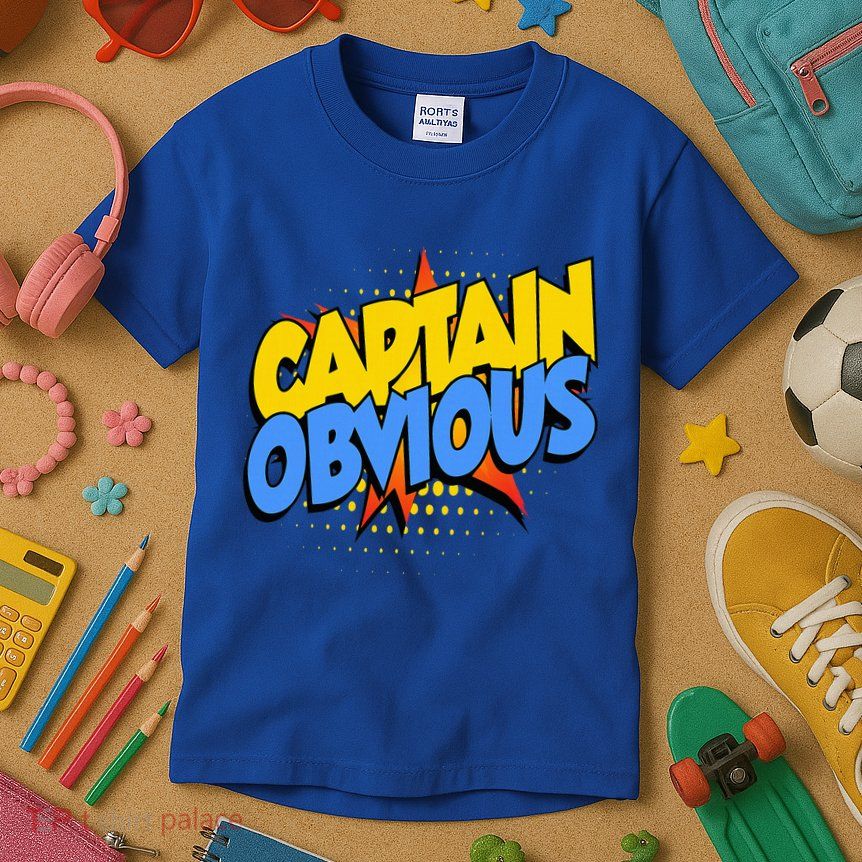 Captain Obvious Sarcastic Funny Superhero Easy Costume Kids T-Shirt