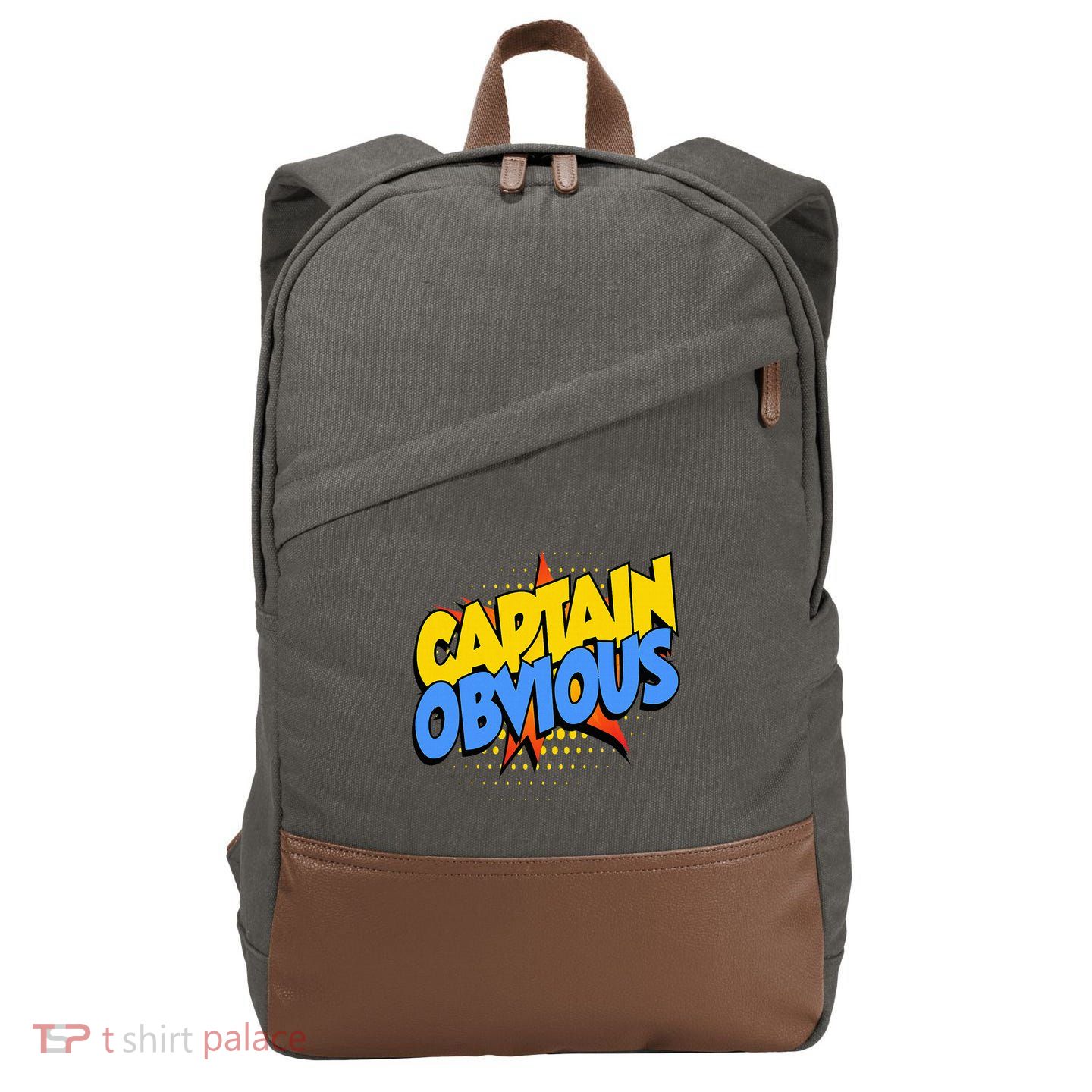 Captain Obvious Sarcastic Funny Superhero Easy Costume Cotton Canvas Backpack
