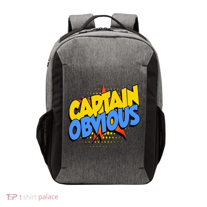 Captain Obvious Sarcastic Funny Superhero Easy Costume Vector Backpack