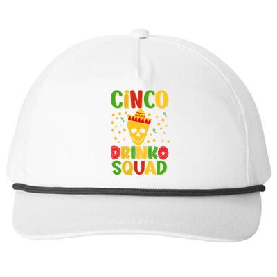 Cinco O Squad Cinco De Mayo Party Time Cool Gift Snapback Five-Panel Rope Hat