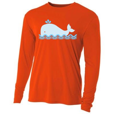 Cute Ocean Sea Life Whale Cooling Performance Long Sleeve Crew