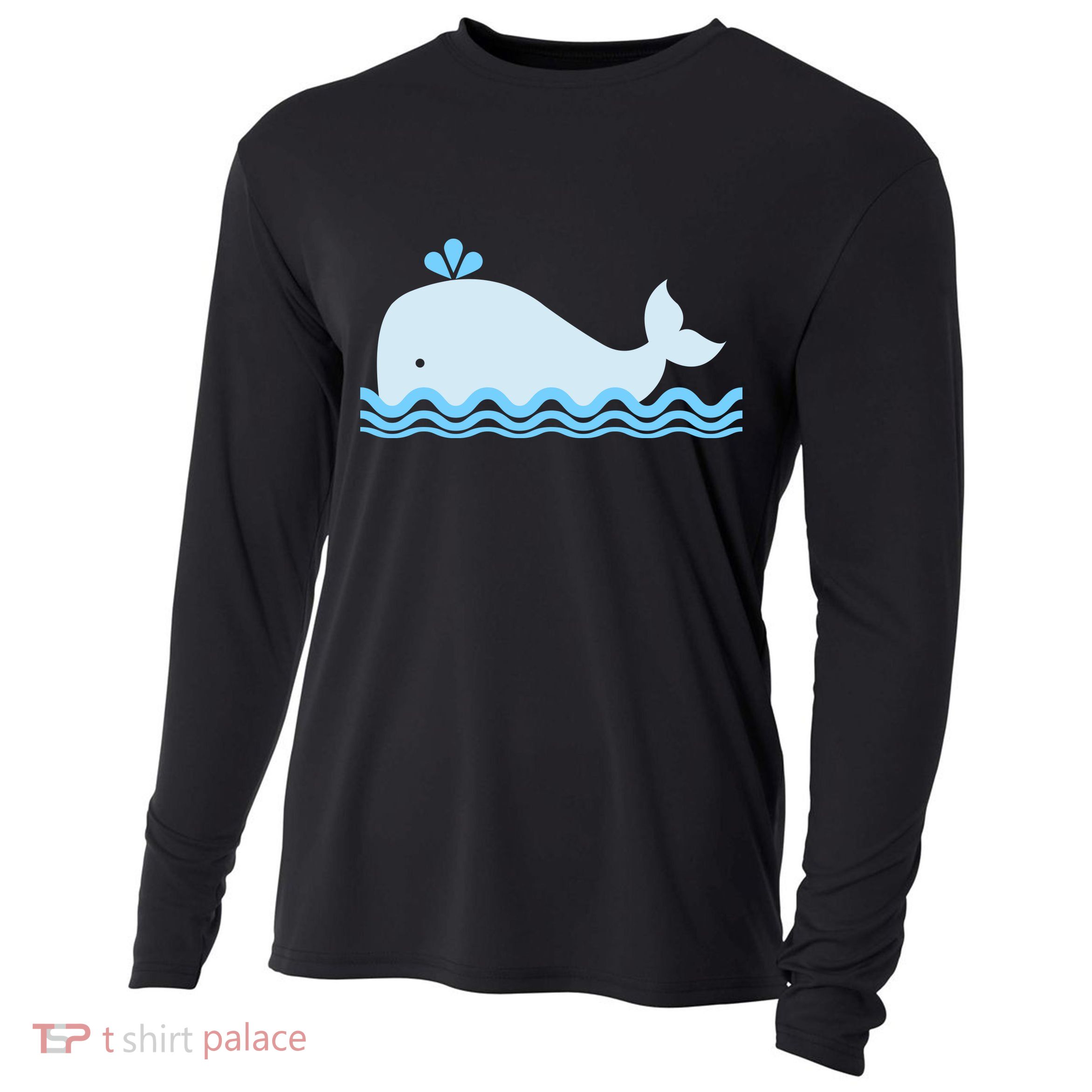 Cute Ocean Sea Life Whale Cooling Performance Long Sleeve Crew