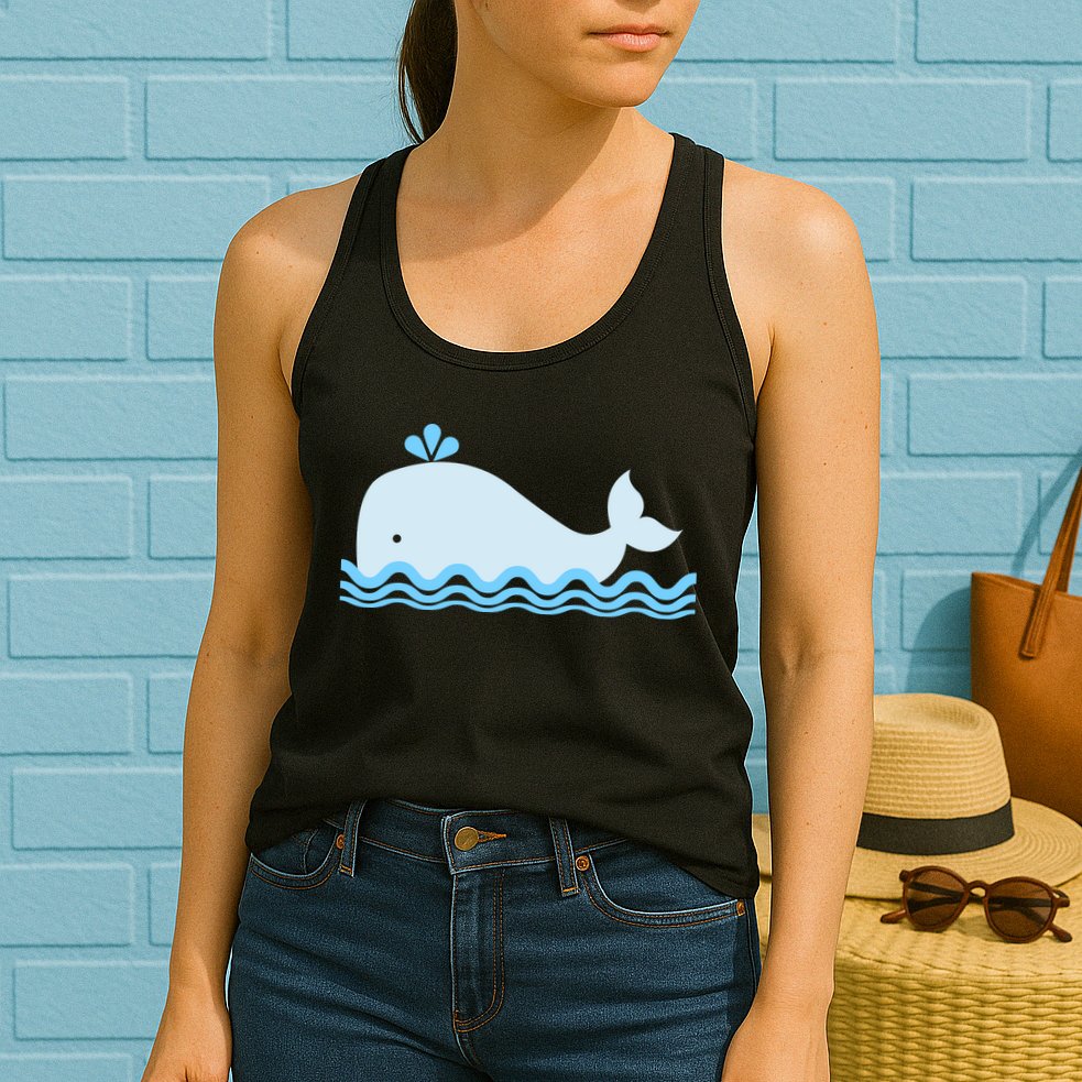 Cute Ocean Sea Life Whale Womens Tank Top
