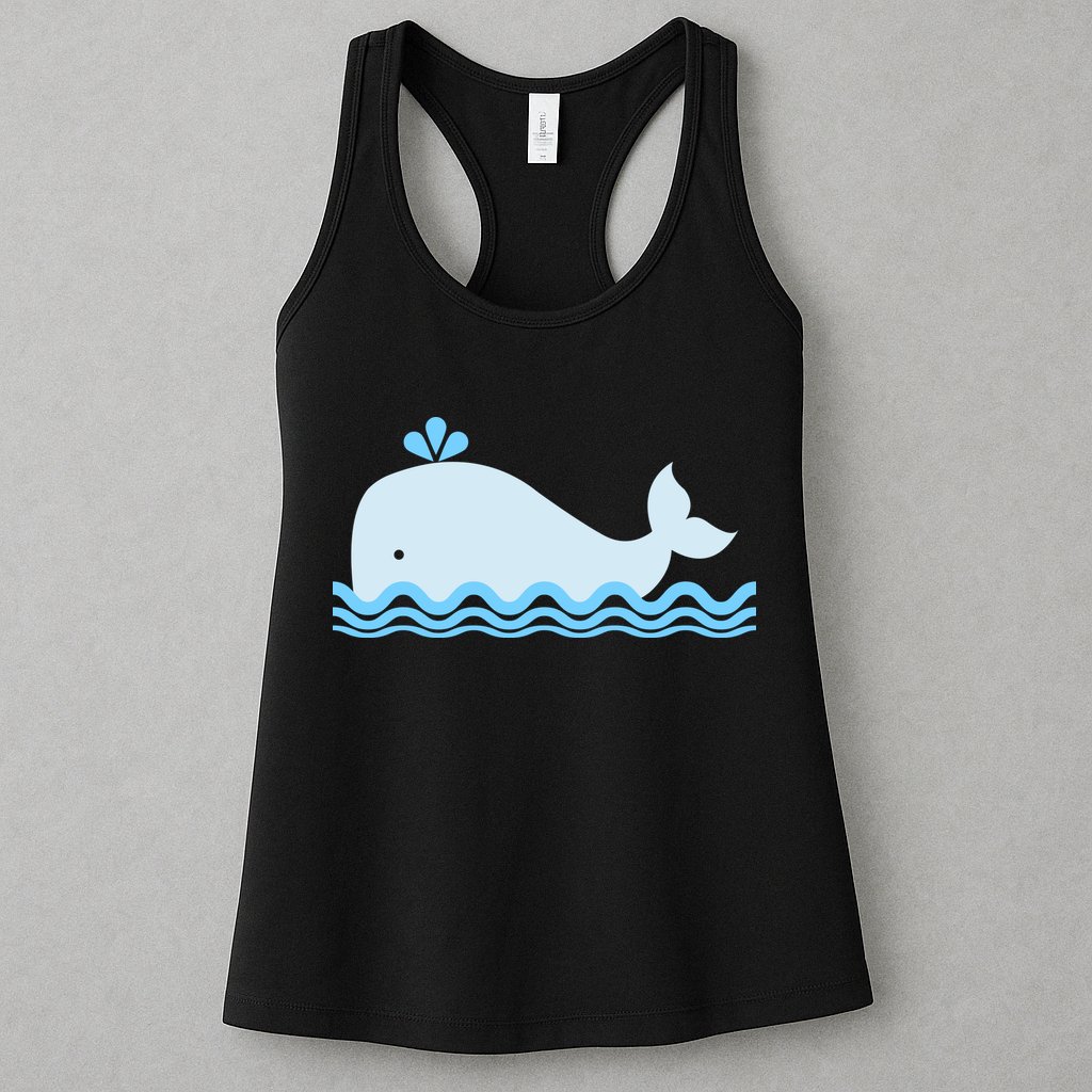 Cute Ocean Sea Life Whale Womens Tank Top