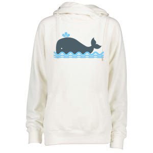 Cute Ocean Sea Life Whale Womens Funnel Neck Pullover Hood