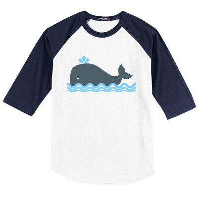 Cute Ocean Sea Life Whale Baseball Sleeve Shirt