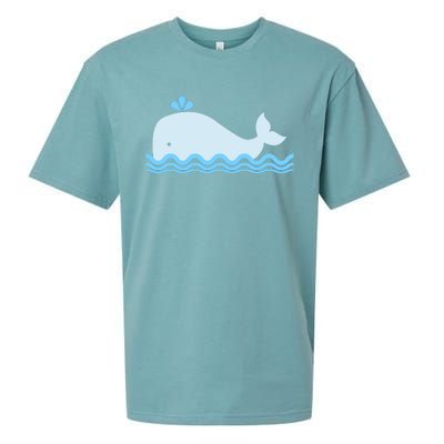 Cute Ocean Sea Life Whale Sueded Cloud Jersey T-Shirt