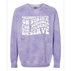 Columbus Ohio School Teachers Strike Colorblast Crewneck Sweatshirt