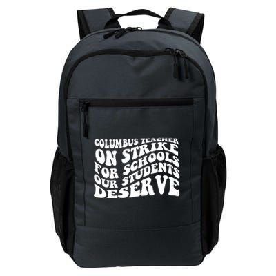 Columbus Ohio School Teachers Strike Daily Commute Backpack