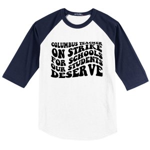 Columbus Ohio School Teachers Strike Baseball Sleeve Shirt