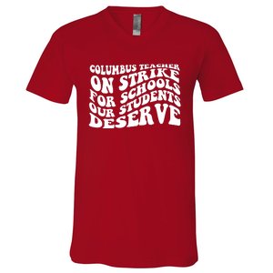 Columbus Ohio School Teachers Strike V-Neck T-Shirt