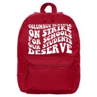 Columbus Ohio School Teachers Strike 16 in Basic Backpack