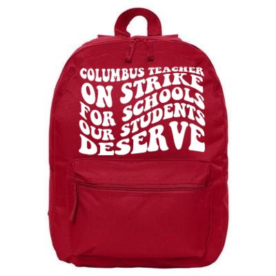 Columbus Ohio School Teachers Strike 16 in Basic Backpack