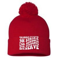 Columbus Ohio School Teachers Strike Pom Pom 12in Knit Beanie