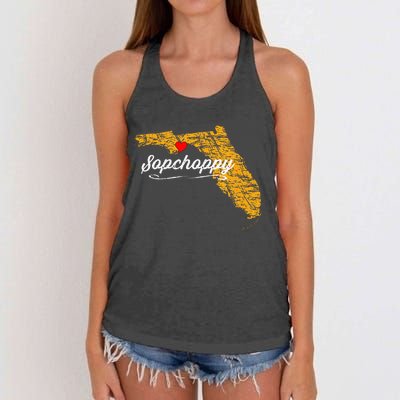 City Of Sopchoppy FLORIDA FL Merch Souvenir Women's Knotted Racerback Tank