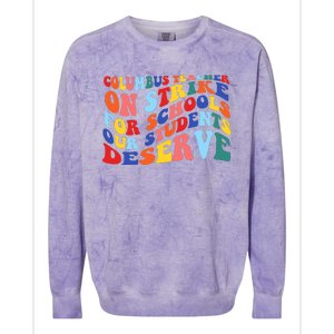 Columbus Ohio School Teachers Strike Retro Style Colorblast Crewneck Sweatshirt