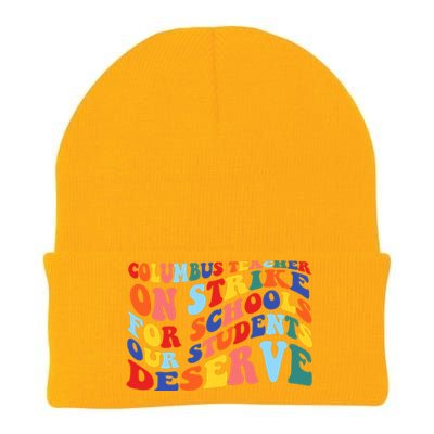 Columbus Ohio School Teachers Strike Retro Style Knit Cap Winter Beanie