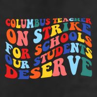 Columbus Ohio School Teachers Strike Retro Style 7 Panel Mesh Trucker Snapback Hat