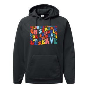 Columbus Ohio School Teachers Strike Retro Style Performance Fleece Hoodie