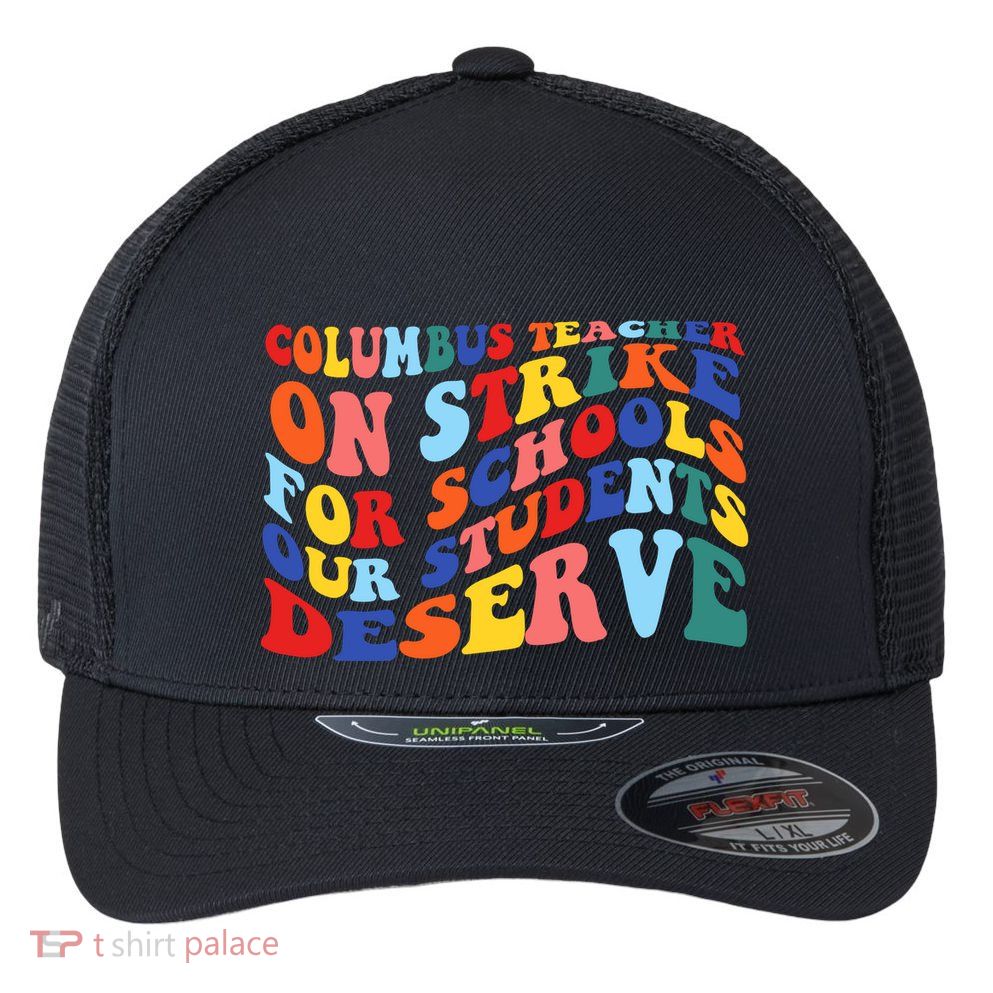 Columbus Ohio School Teachers Strike Retro Style Flexfit Unipanel Trucker Cap