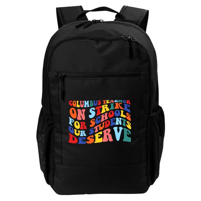 Columbus Ohio School Teachers Strike Retro Style Daily Commute Backpack