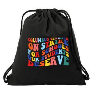 Columbus Ohio School Teachers Strike Retro Style Drawstring Bag