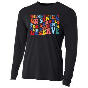 Columbus Ohio School Teachers Strike Retro Style Cooling Performance Long Sleeve Crew