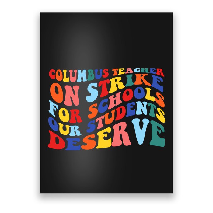 Columbus Ohio School Teachers Strike Retro Style Poster
