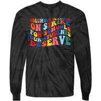 Columbus Ohio School Teachers Strike Retro Style Tie-Dye Long Sleeve Shirt