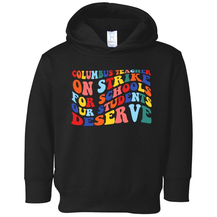 Columbus Ohio School Teachers Strike Retro Style Toddler Hoodie