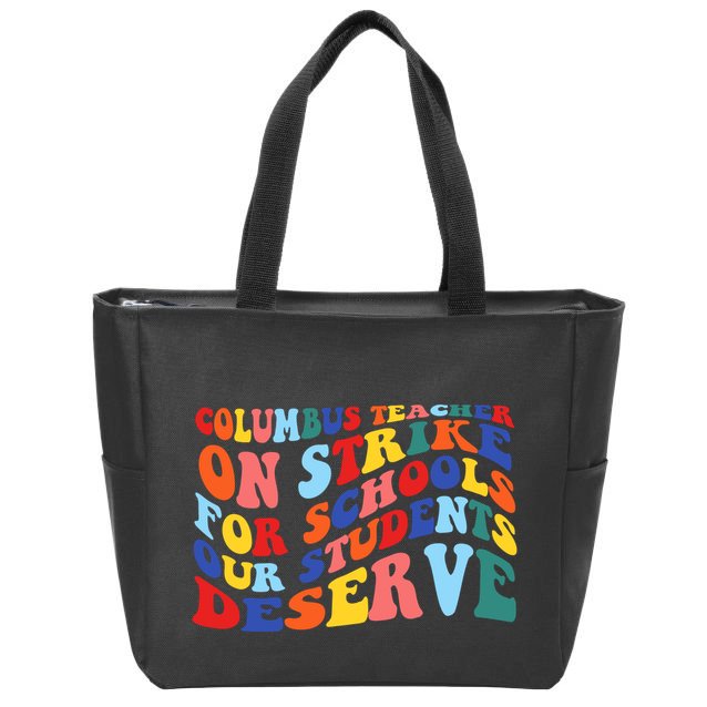 Columbus Ohio School Teachers Strike Retro Style Zip Tote Bag