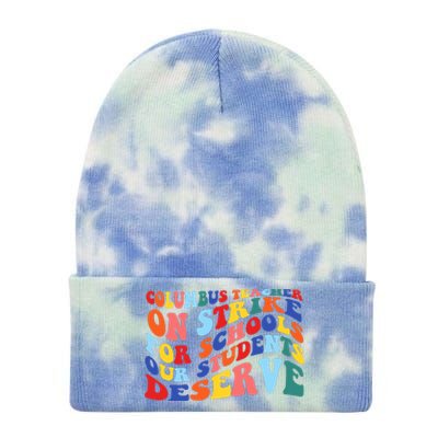 Columbus Ohio School Teachers Strike Retro Style Tie Dye 12in Knit Beanie