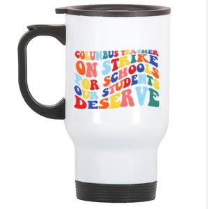 Columbus Ohio School Teachers Strike Retro Style Stainless Steel Travel Mug