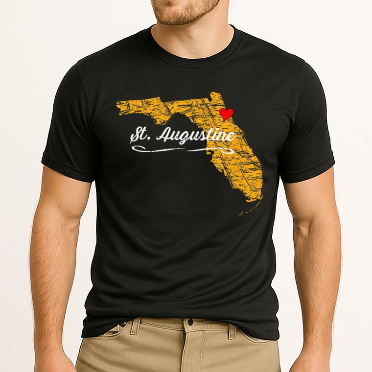 City Of St. Augustine FLORIDA Vacation Souvenir Cooling Performance Crew T-Shirt