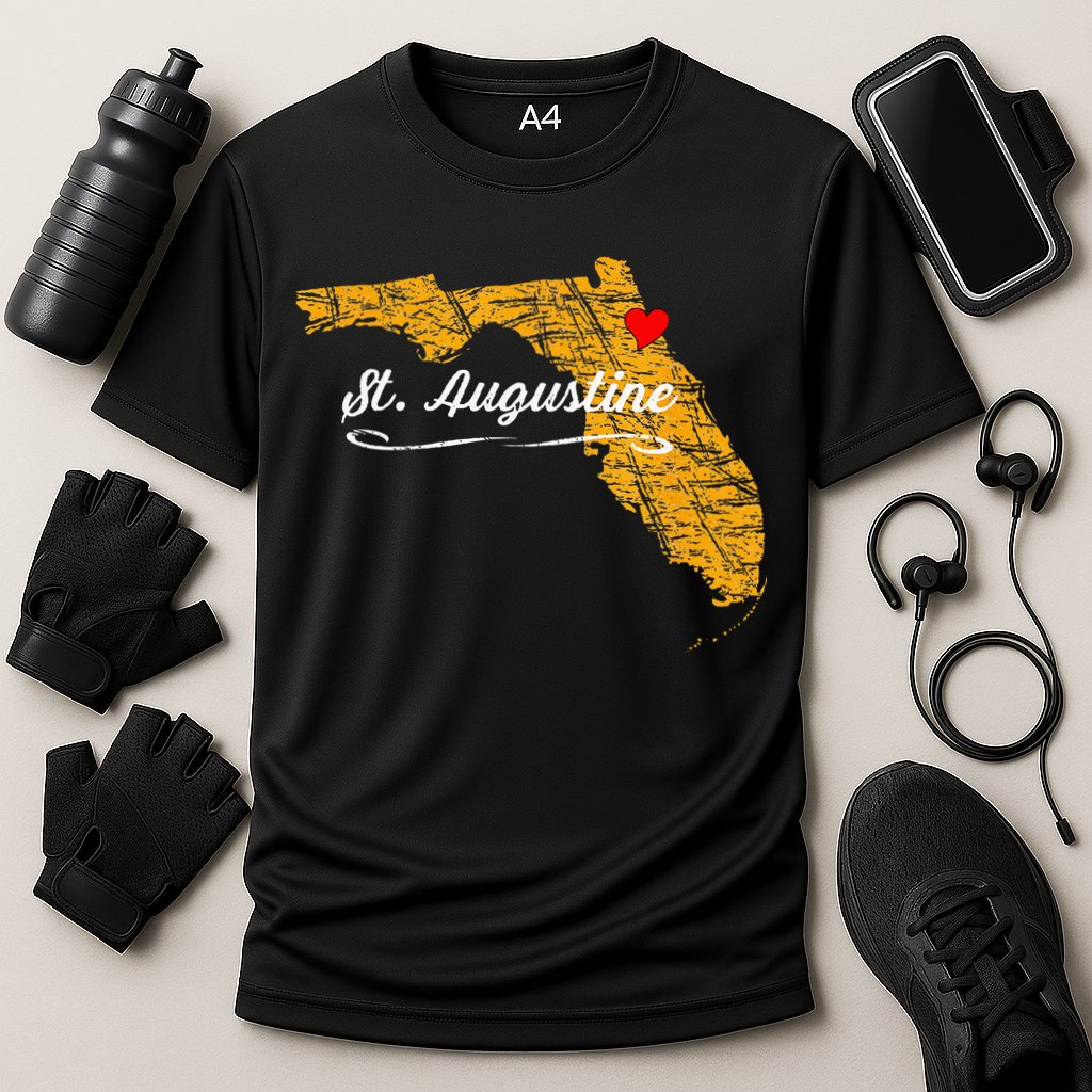 City Of St. Augustine FLORIDA Vacation Souvenir Cooling Performance Crew T-Shirt