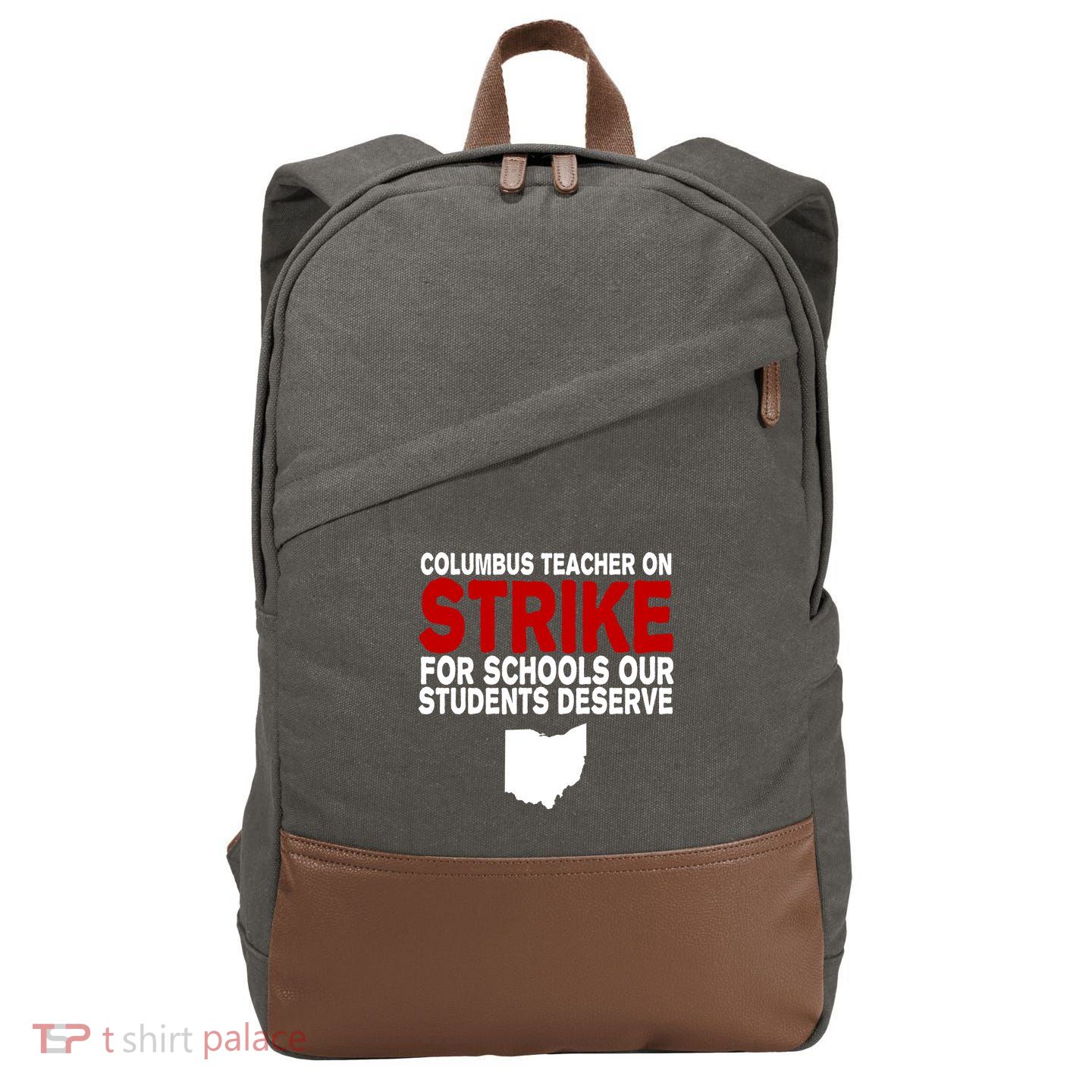 Columbus Ohio School Teachers On Strike Cotton Canvas Backpack