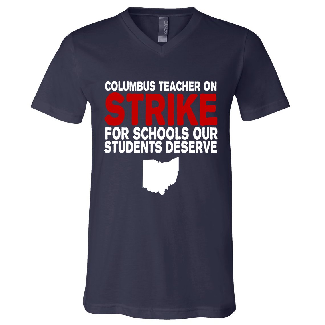 Columbus Ohio School Teachers On Strike V-Neck T-Shirt