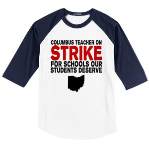 Columbus Ohio School Teachers On Strike Baseball Sleeve Shirt